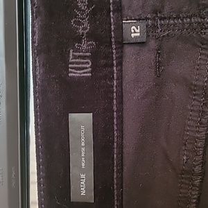 Black Velvet KUT from the Kloth "Natalie" High Rise Bootcut Size 12